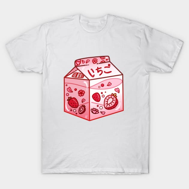 Strawberry Milk Carton T-Shirt by heysoleilart